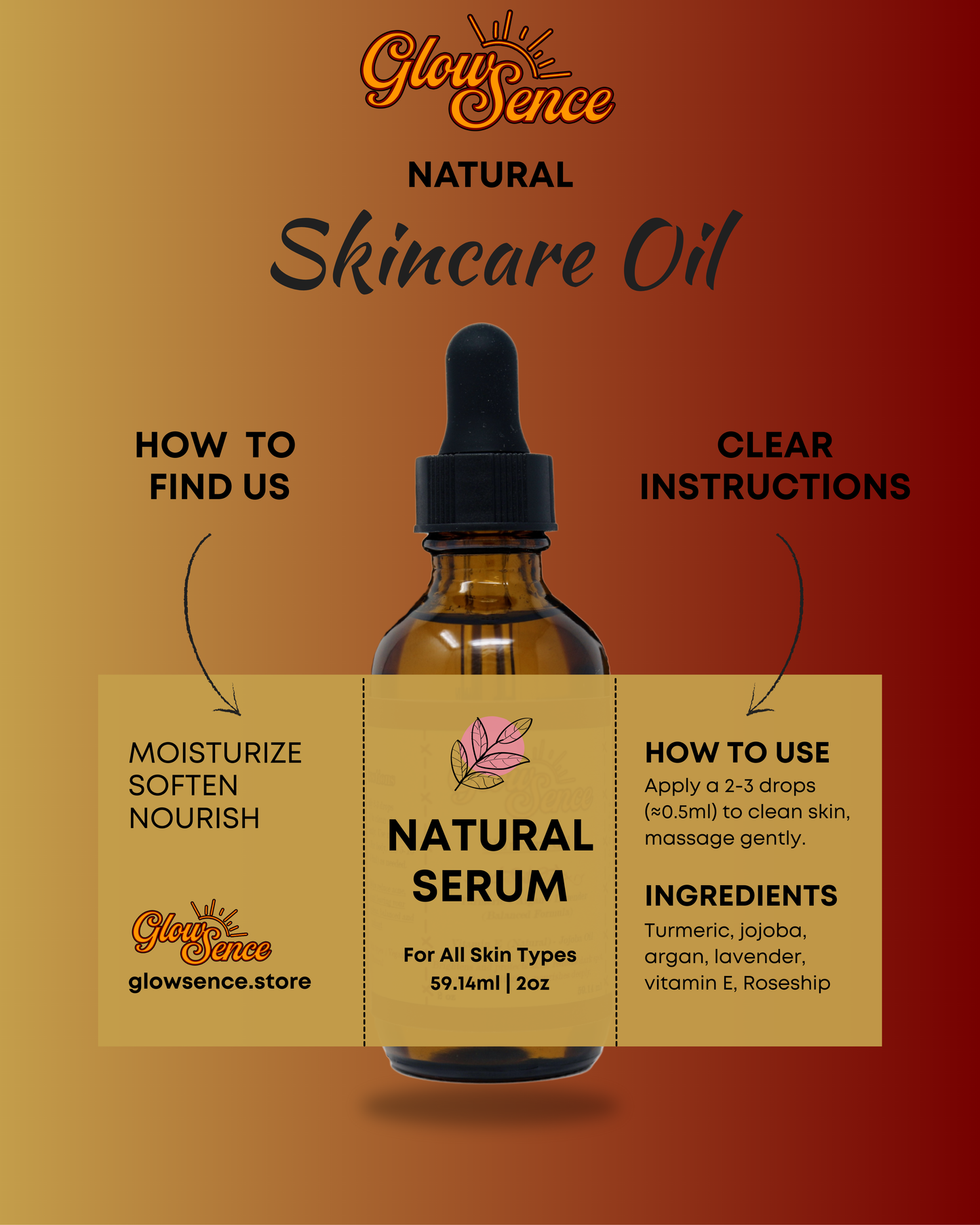 Skincare Oil / Turmeric, Argan, Lavender